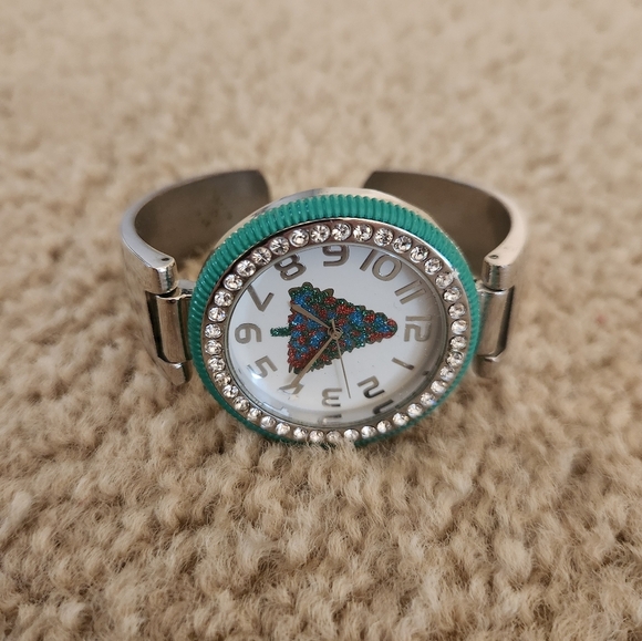 Holiday Christmas Tree Wrist Watch  Japan Movement Stainless Steel READ - Picture 1 of 3